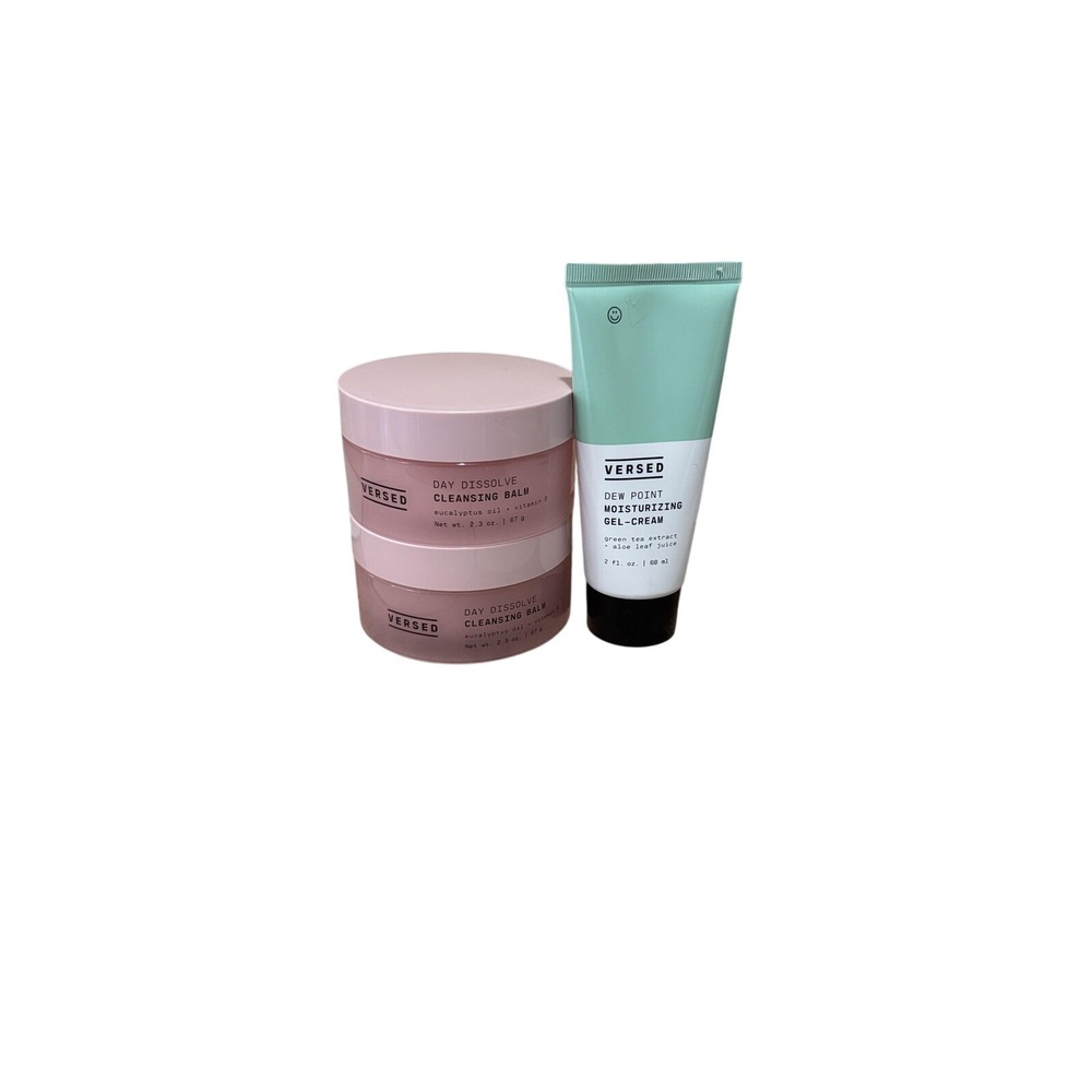 Versed Day Dissolve Cleansing Balm Dew Point Gel Cream 3pc Set Face Skincare